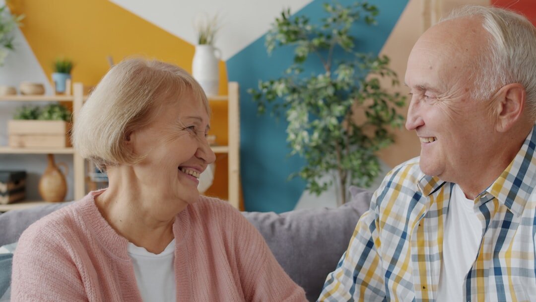 senior couple smiling