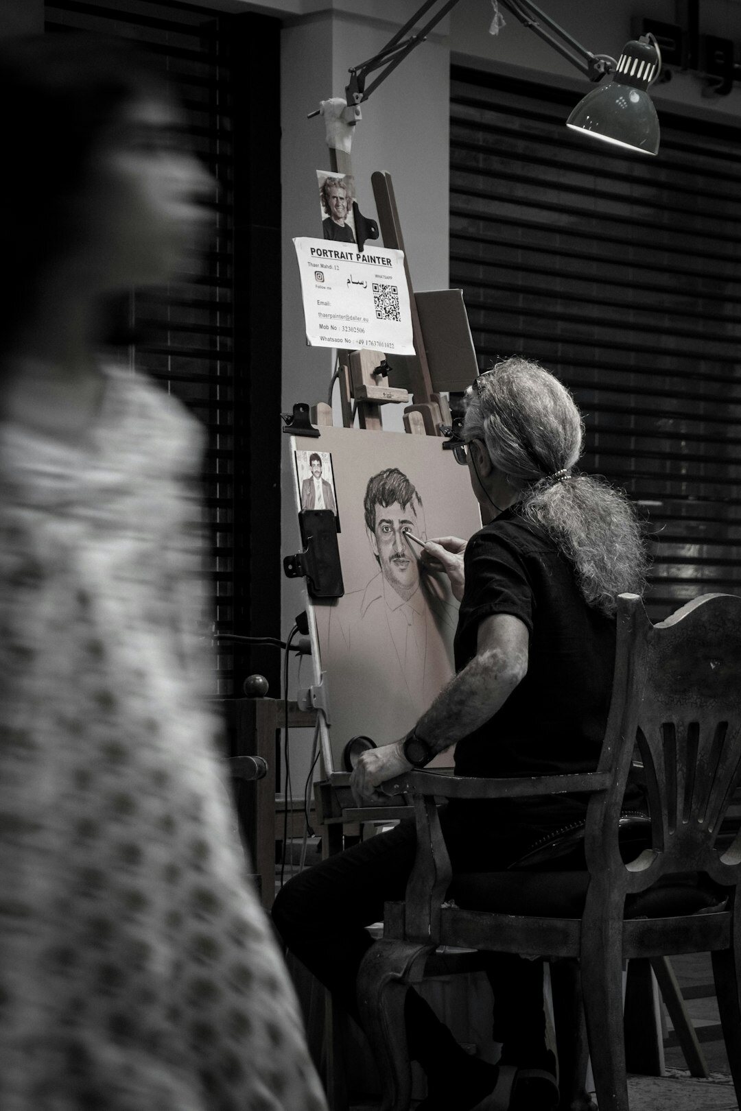 senior woman painting