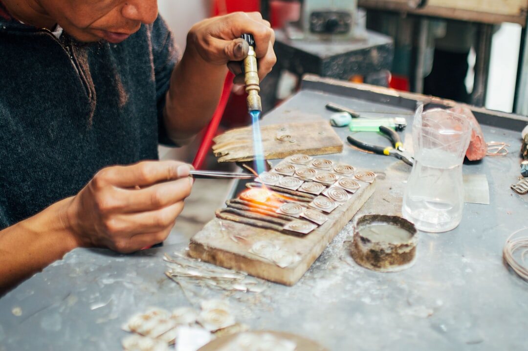 elderly people crafting jewelry