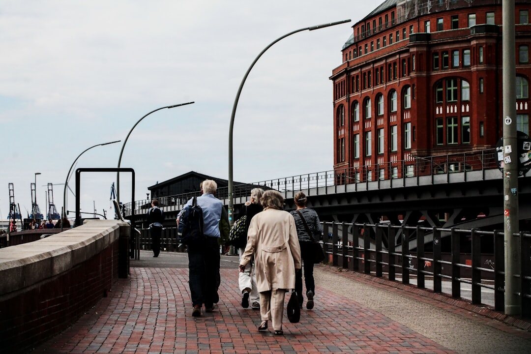 group of seniors walking